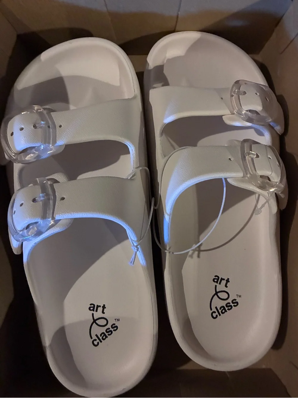 Falda Kids' EVA Double Strap Platform Slides SZ 4 girls
